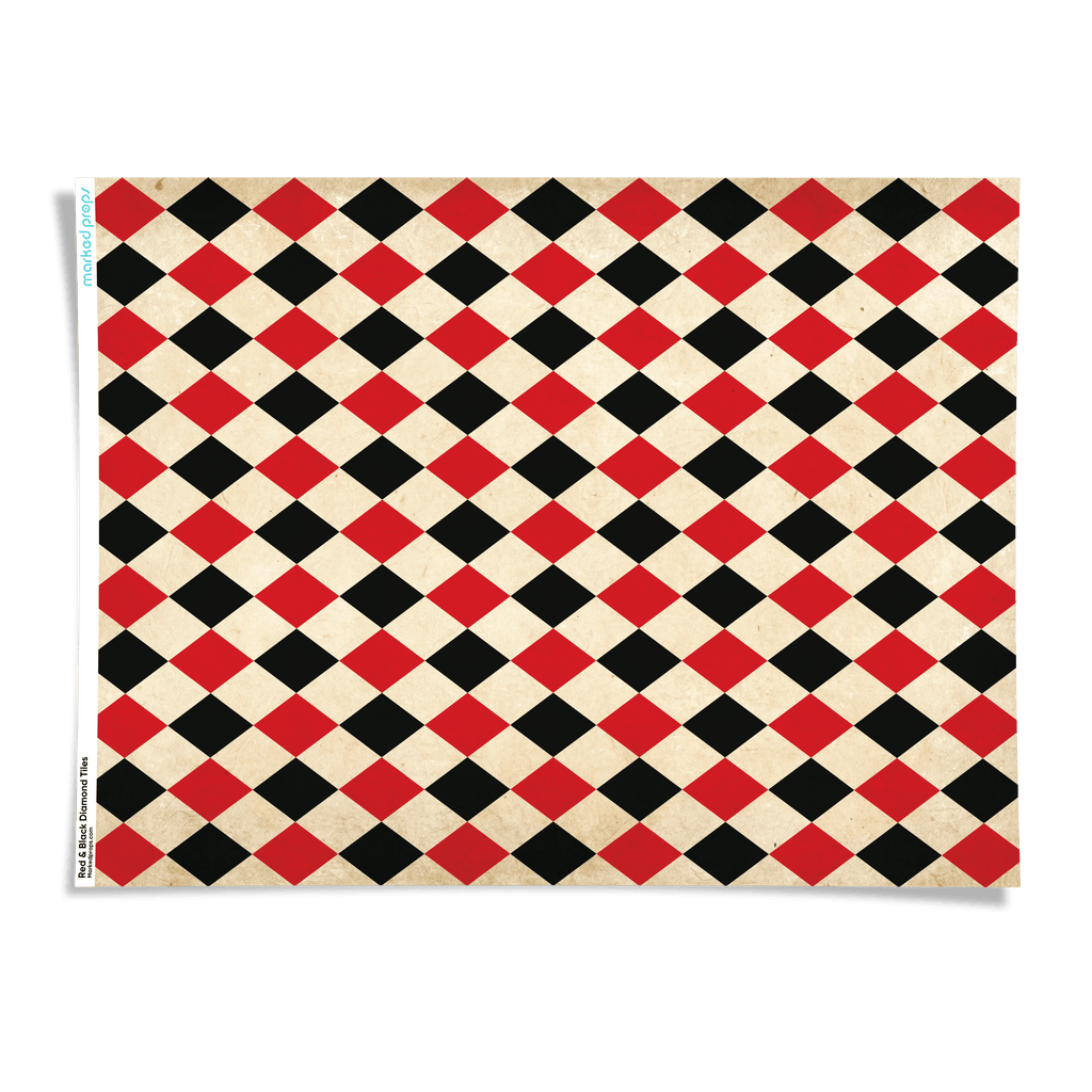 Red & Black Diamond Tiles - Marked Props
