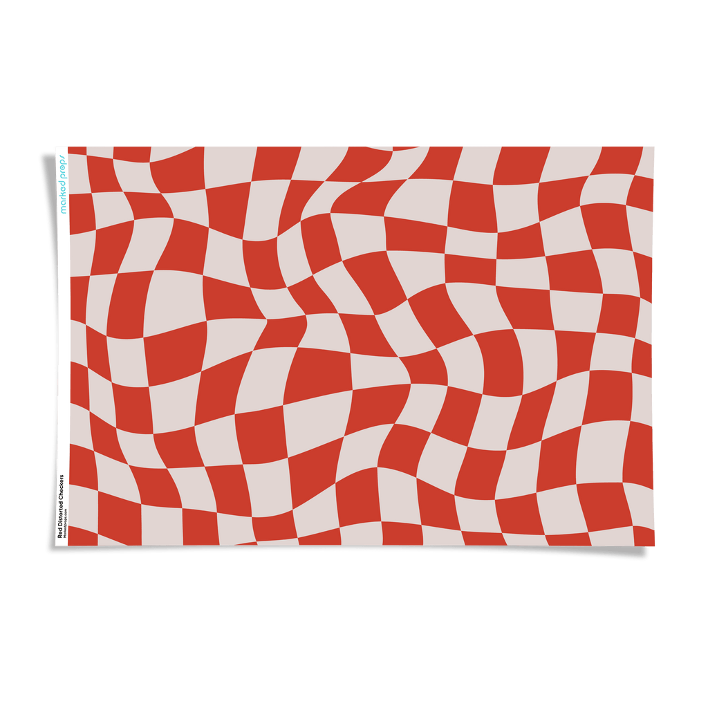 Red Distorted Checkers Backdrop - Marked Props