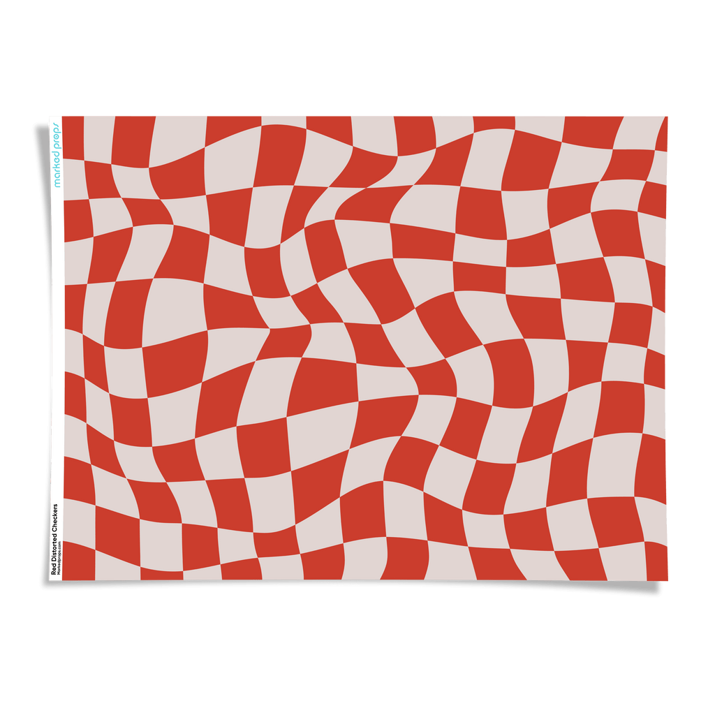 Red Distorted Checkers Backdrop - Marked Props