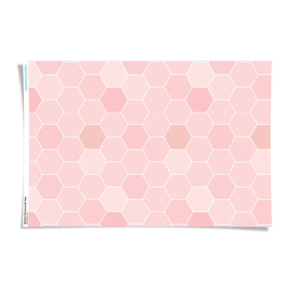 Salmon Honeycomb Tiles Backdrop - Marked Props
