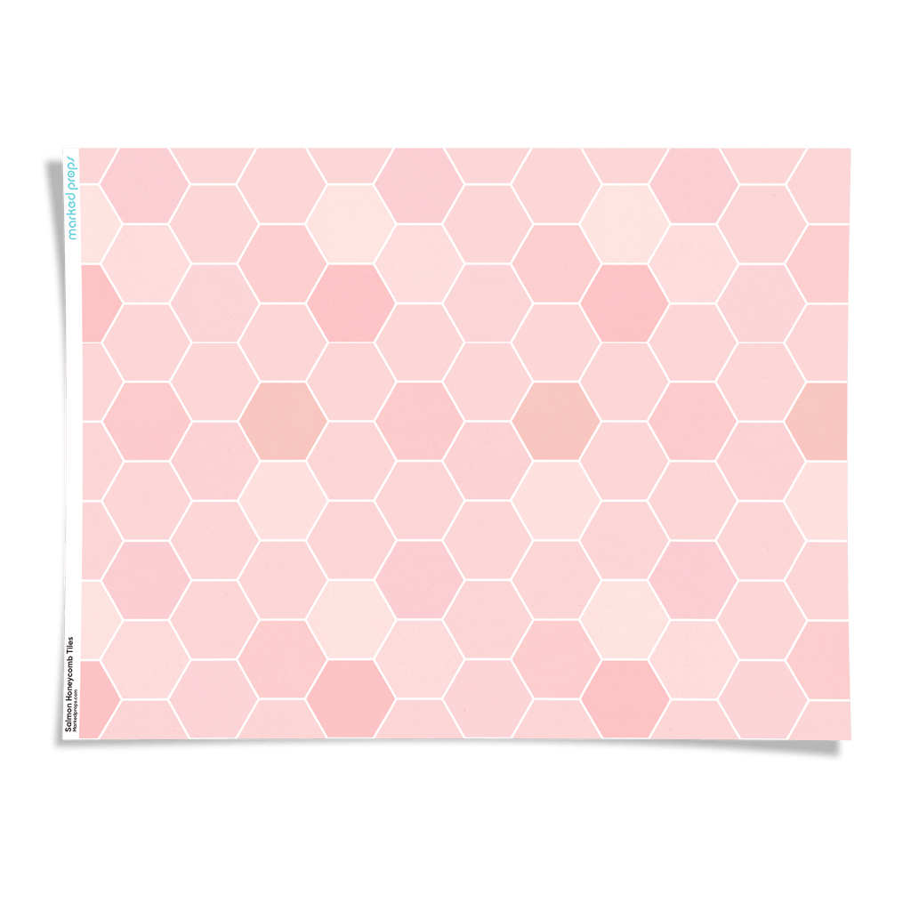 Salmon Honeycomb Tiles Backdrop - Marked Props