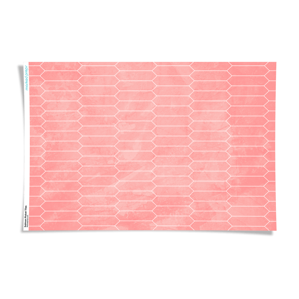 Salmon Picket Tiles Backdrop - Marked Props
