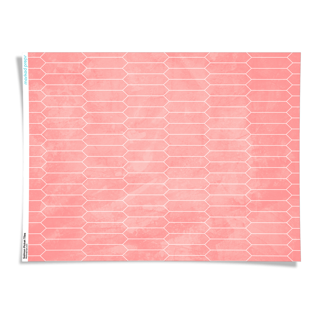 Salmon Picket Tiles Backdrop - Marked Props