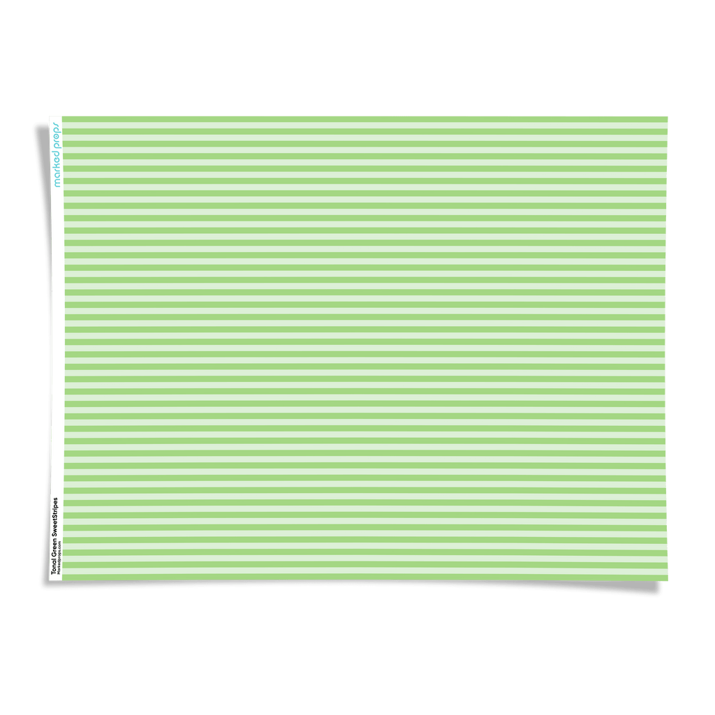 Tonal Green SweetStripes Backdrop - Marked Props