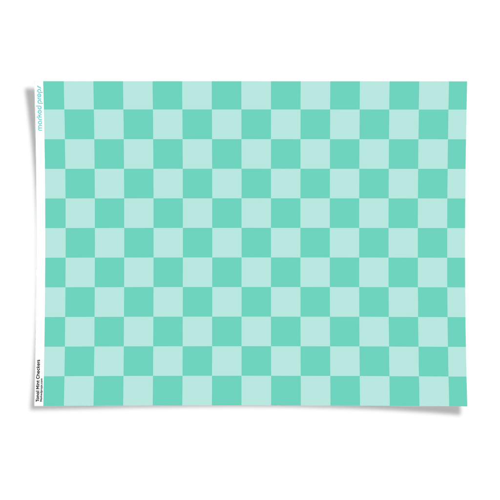 Tonal Mint Checkers Backdrop - Marked Props