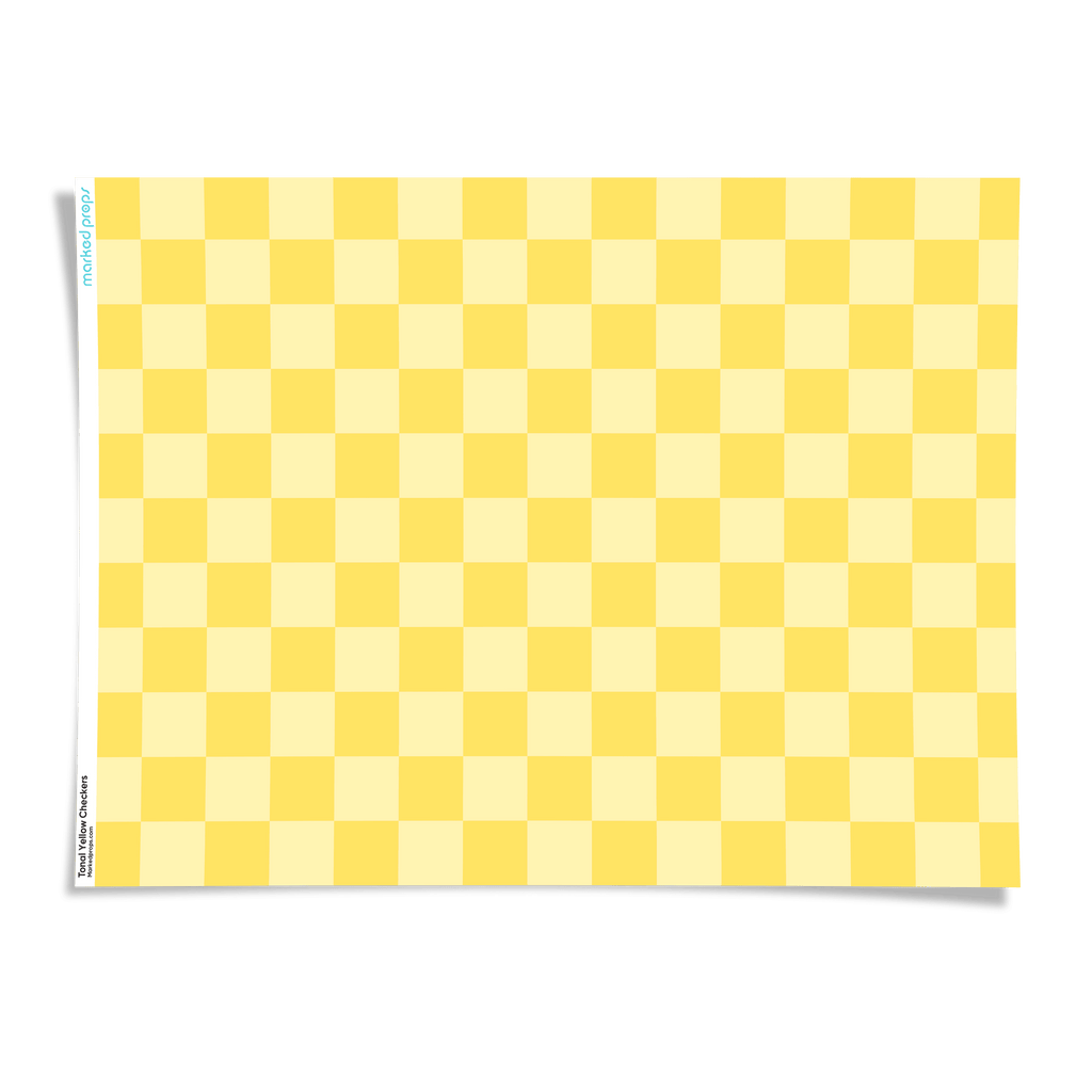 Tonal Yellow Checkers Backdrop - Marked Props