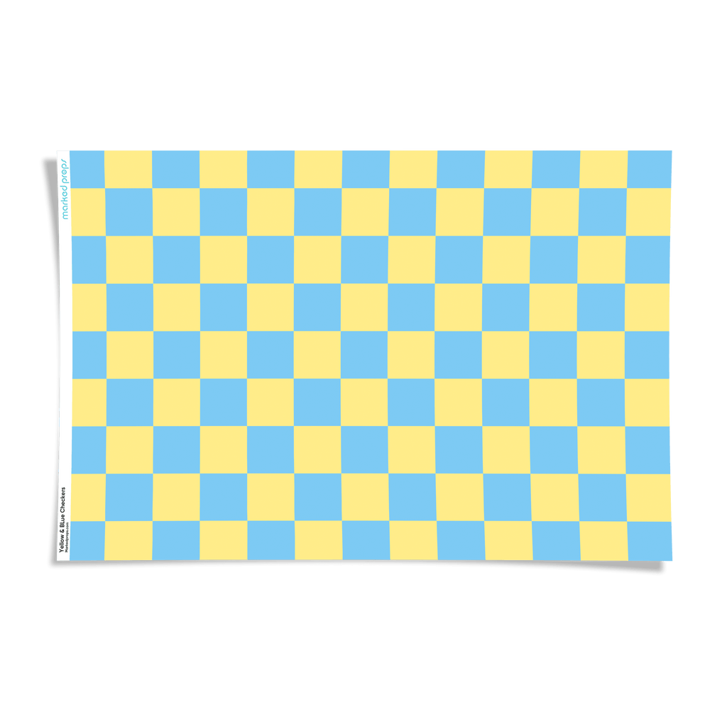Yellow and Blue Checkers Backdrop - Marked Props