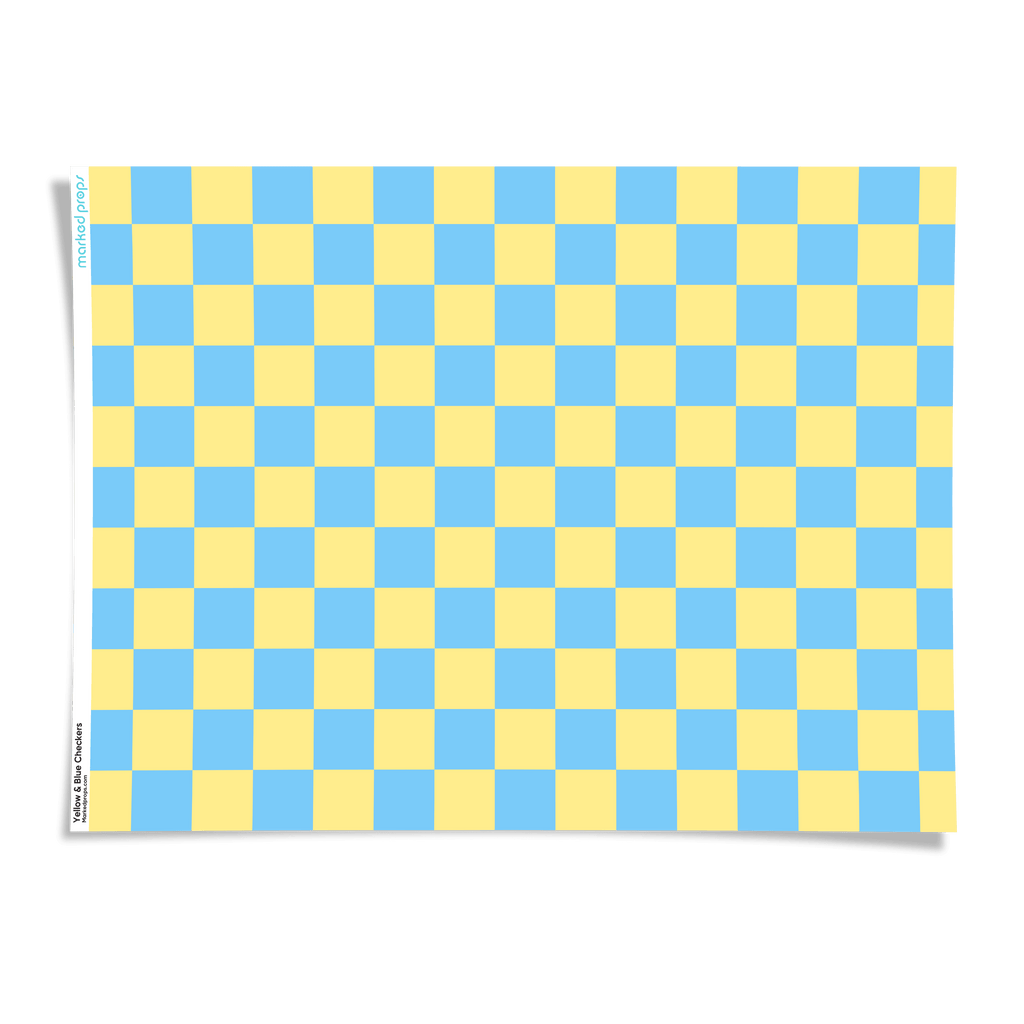 Yellow and Blue Checkers Backdrop - Marked Props