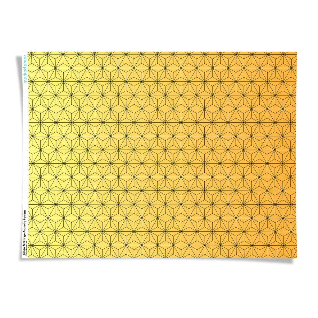 Yellow & Orange Asanoha Pattern Backdrop - Marked Props