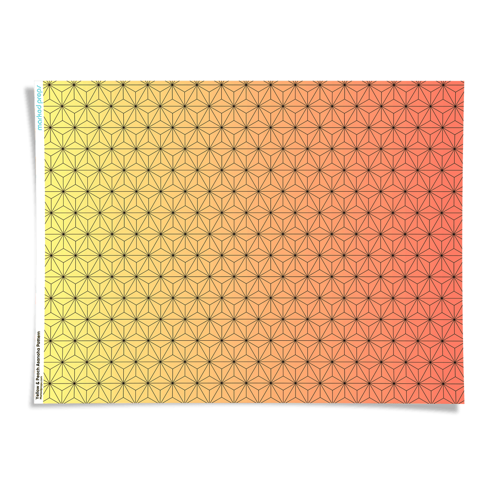 Yellow & Peach Asanoha Pattern Backdrop - Marked Props