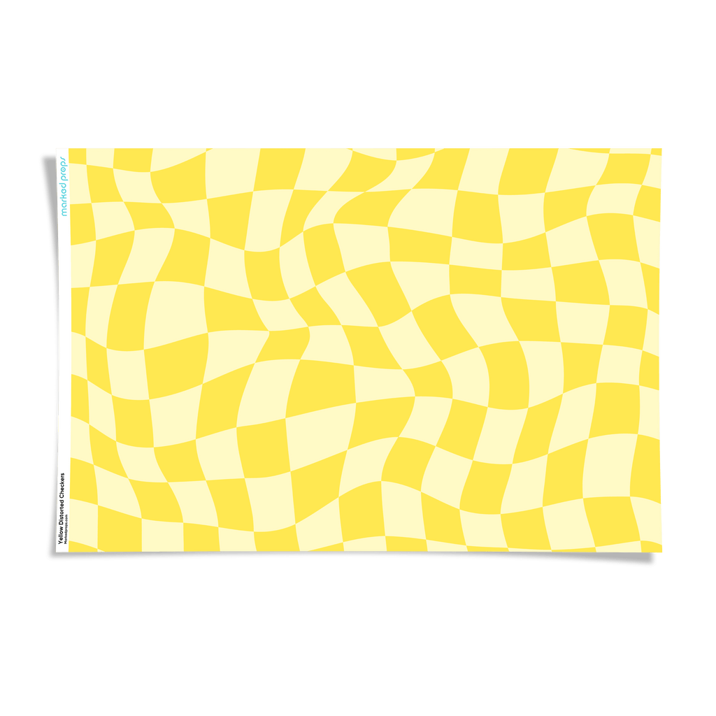 Yellow Distorted Checkers Backdrop - Marked Props
