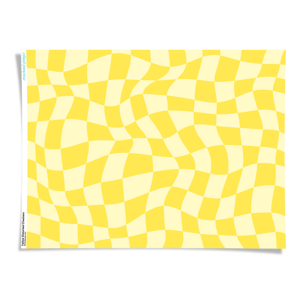 Yellow Distorted Checkers Backdrop - Marked Props